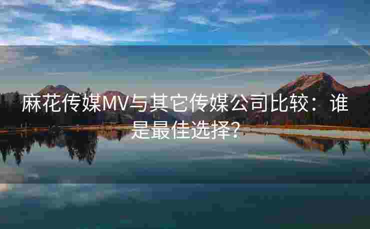 麻花传媒MV与其它传媒公司比较:谁是最佳选择? 麻花传媒MV与其它传媒公司比较:谁是最佳选择?