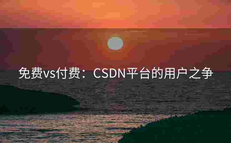 免费vs付费:CSDN平台的用户之争 免费vs付费:CSDN平台的用户之争